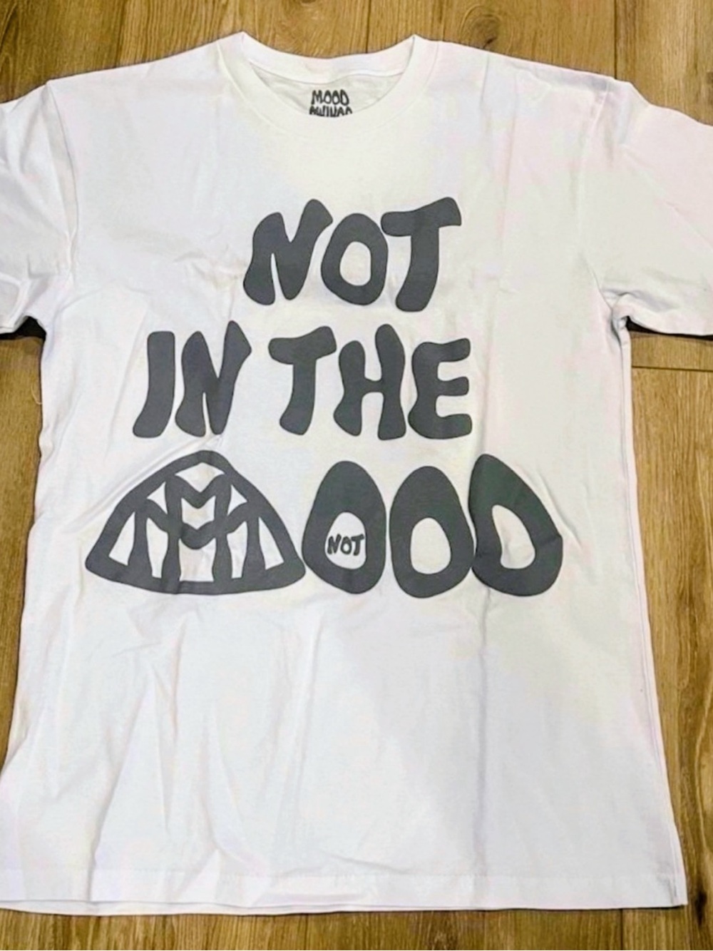'NWT Mood Swings “Not In the Mood” SS Graphic Tee w/Cloud Print -White/Gray XL